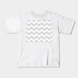 Zigzag geometric pattern - gray and white. Kids T-Shirt